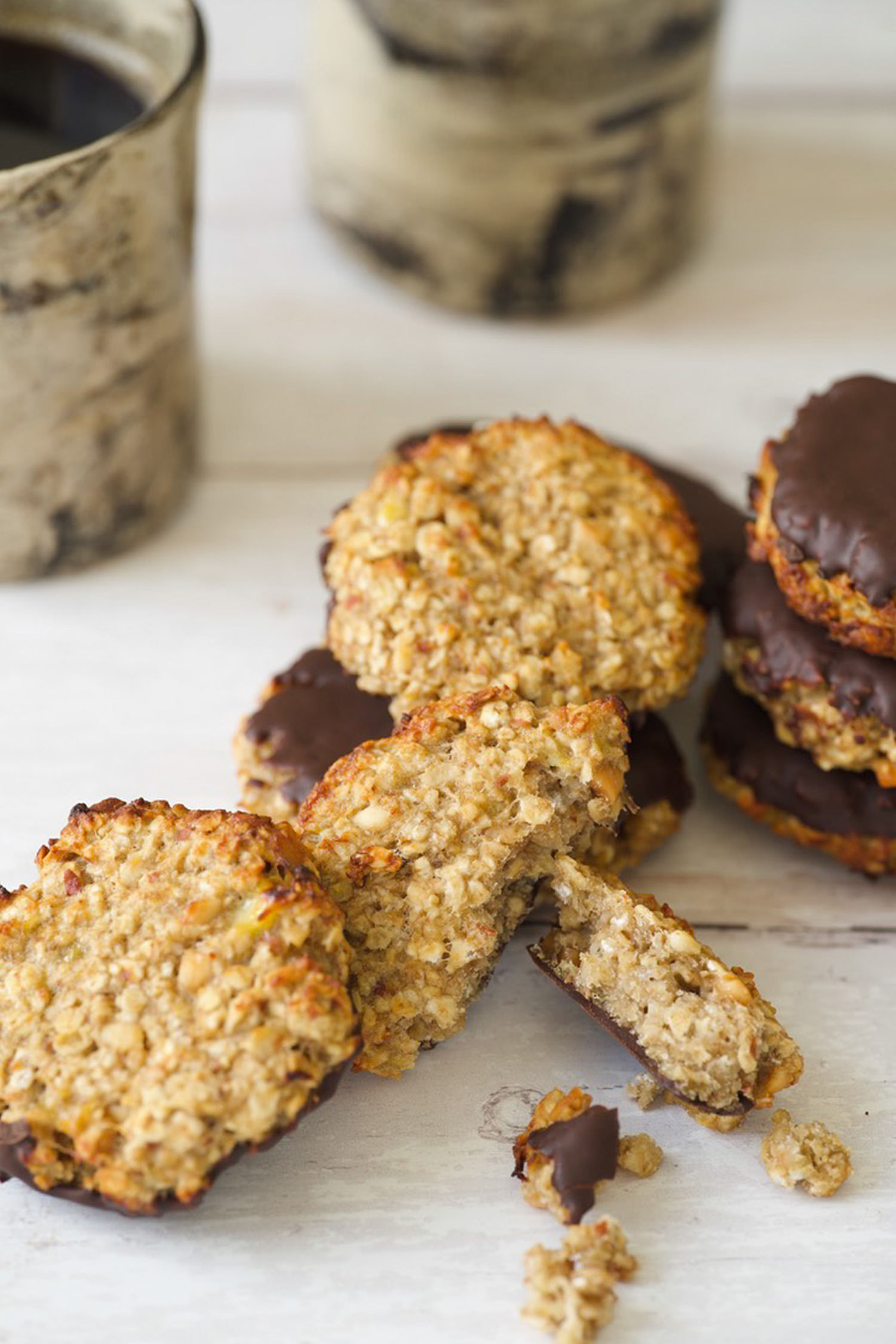 Havermoutkoekjes met pinda en banaan
