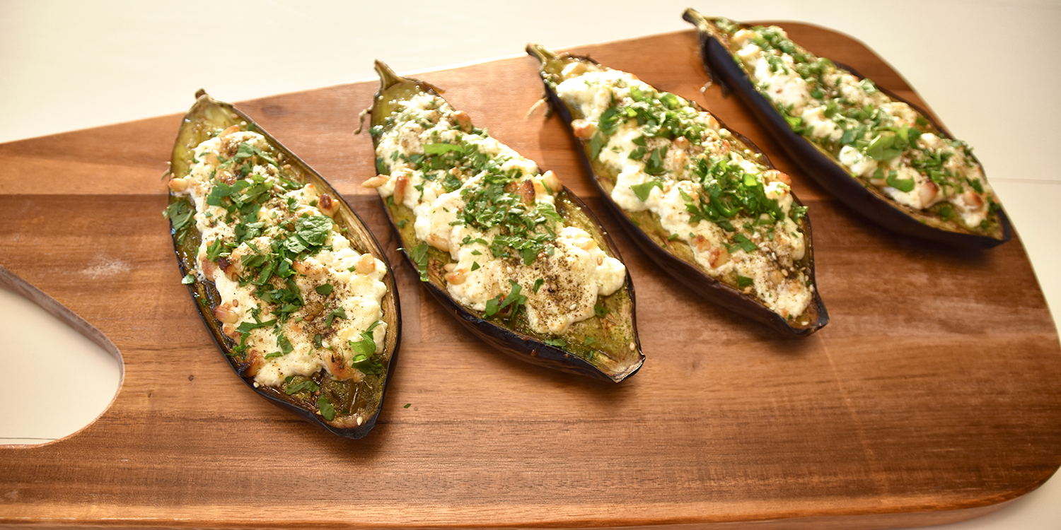 Aubergine met feta: zalig op een stukje stokbrood!