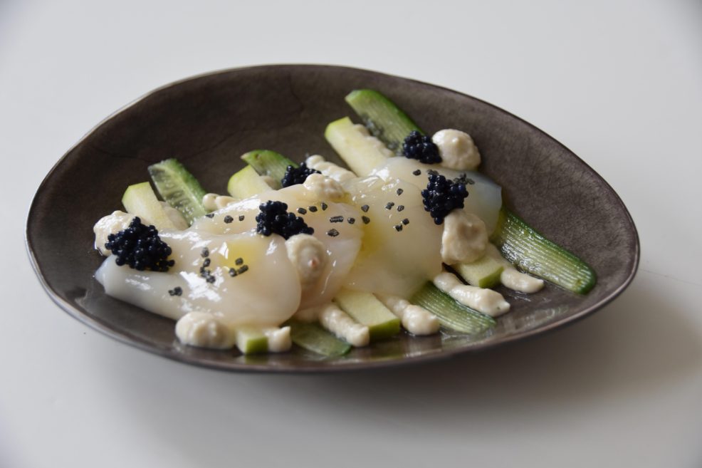 Coquille met crème van gerookte paling