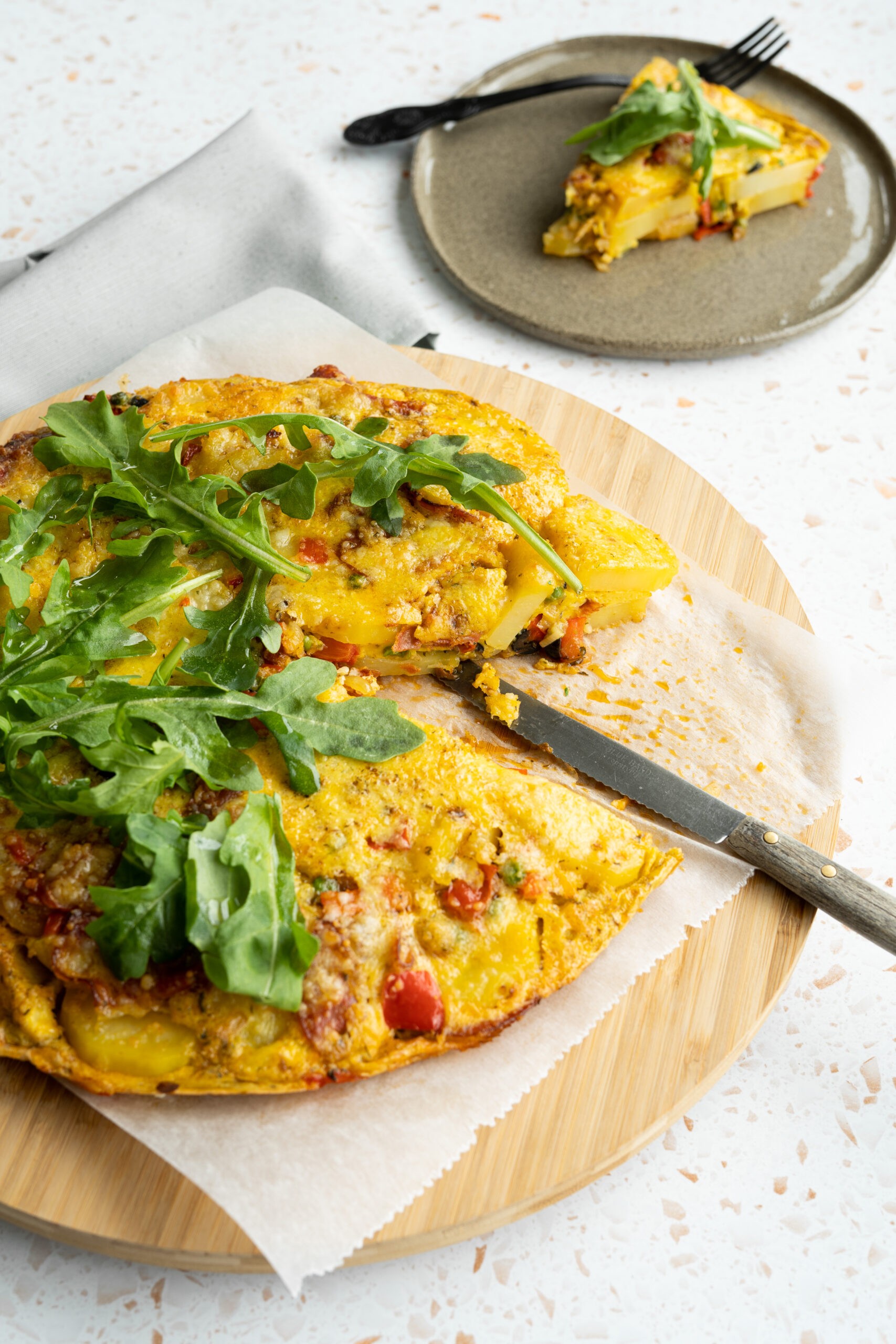Tortilla met chorizo en manchego