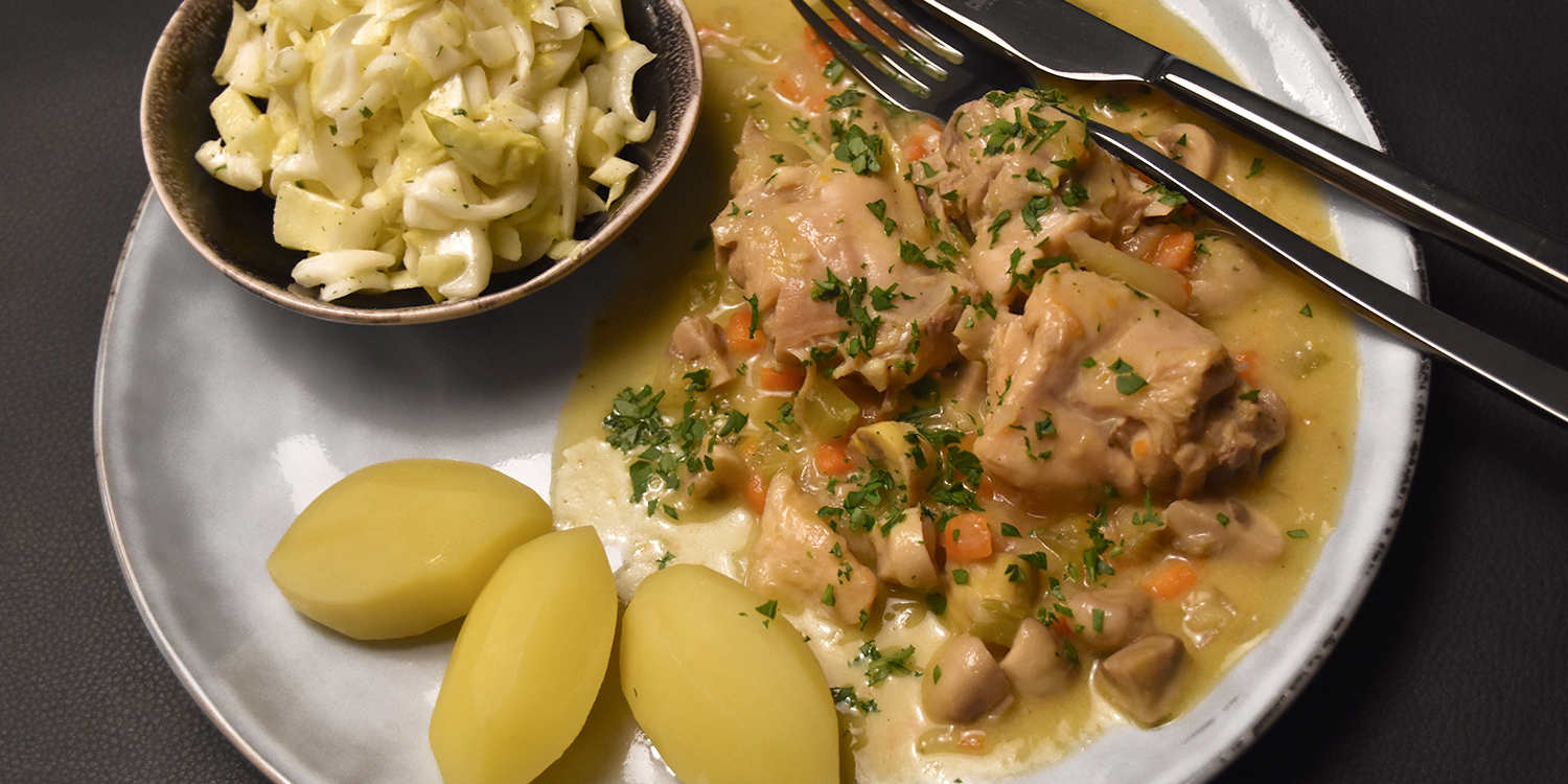 Ragout van konijn met witloofsalade: mager en boordevol smaak