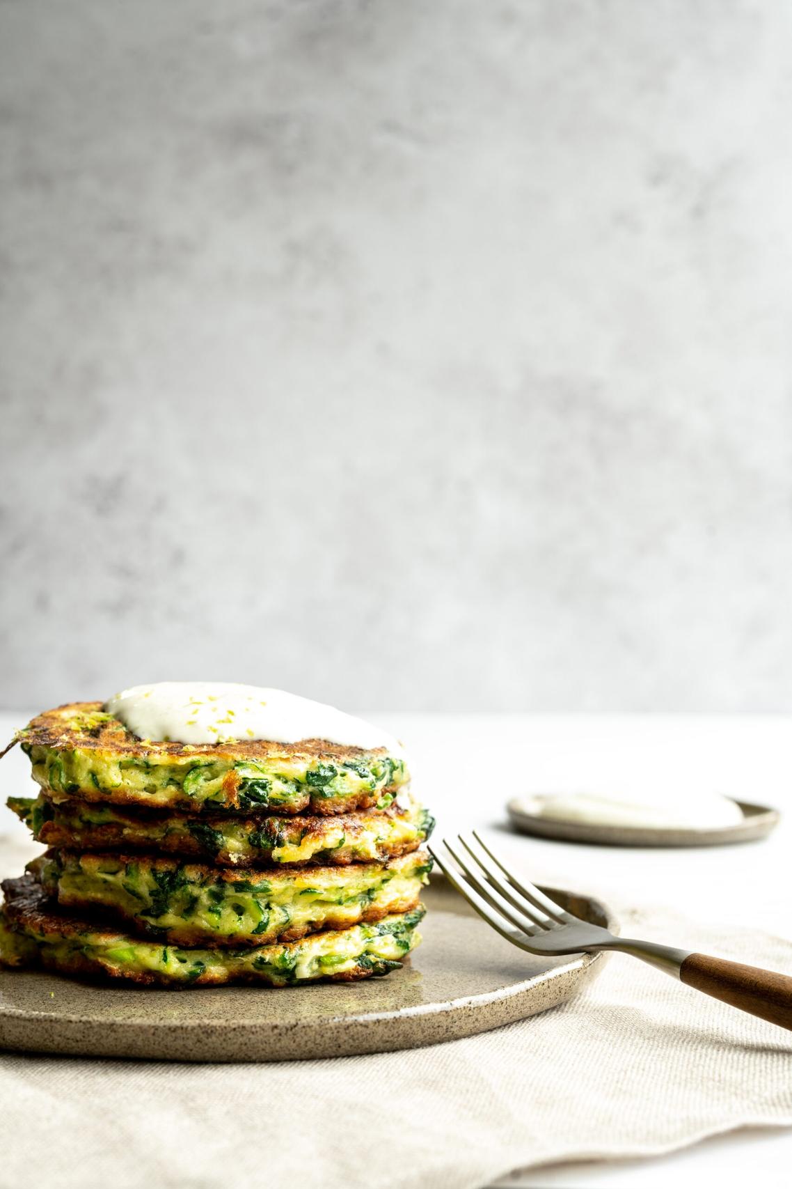 Pannenkoekjes met spinazie en courgette